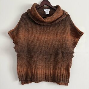 San Lorenzo Earthy Tones Orange and Brown Cowl Neck Sweater